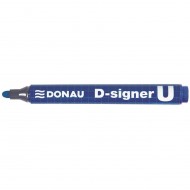 Marker permanent DONAU D-Singer U, varf rotund, scriere de 2 - 4 mm, albastru