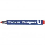 Marker permanent DONAU D-Singer U, varf rotund, scriere de 2 - 4 mm, rosu