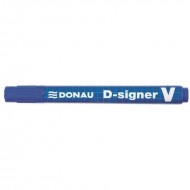 Marker permanent DONAU D-Singer V, varf tesit, scriere de 2 - 4 mm, albastru