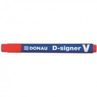 Marker permanent DONAU D-Singer V, varf tesit, scriere de 2 - 4 mm, rosu