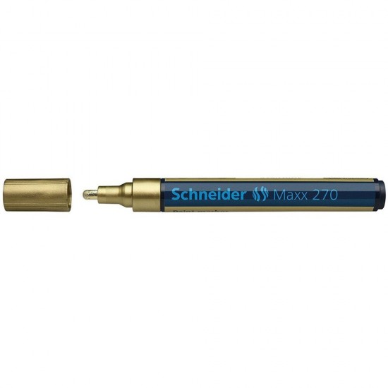 Marker cu vopsea SCHNEIDER Maxx 270, varf rotund 1-3mm - auriu