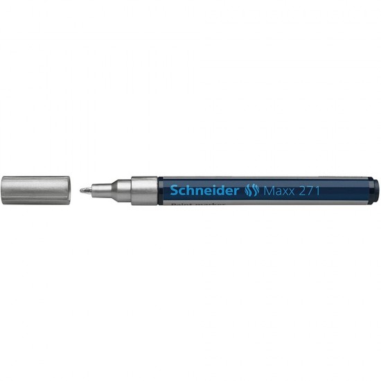 Marker cu vopsea SCHNEIDER Maxx 271, varf rotund 1-2mm - argintiu
