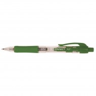 Pix cu mecanism Q-CONNECT, corp transparent cu grip, scriere de 0.7mm, verde