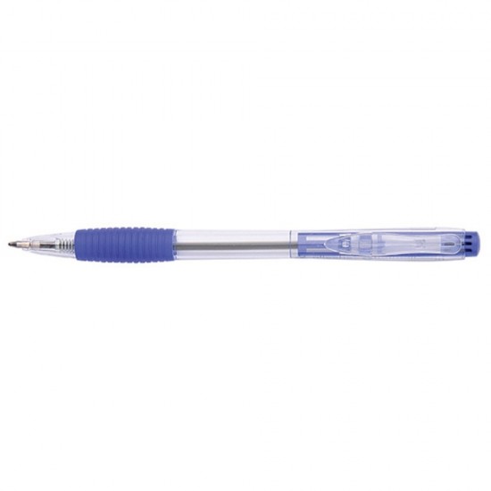 Pix cu mecanism, rubber grip, varf 0.7mm, Office Products - albastru