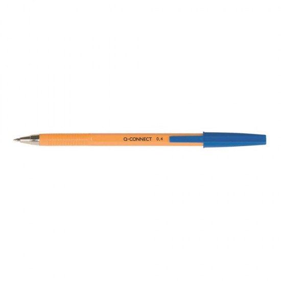 Pix fara mecanism Q-CONNECT Yellow Fine, scriere de 0.4 mm, albastru
