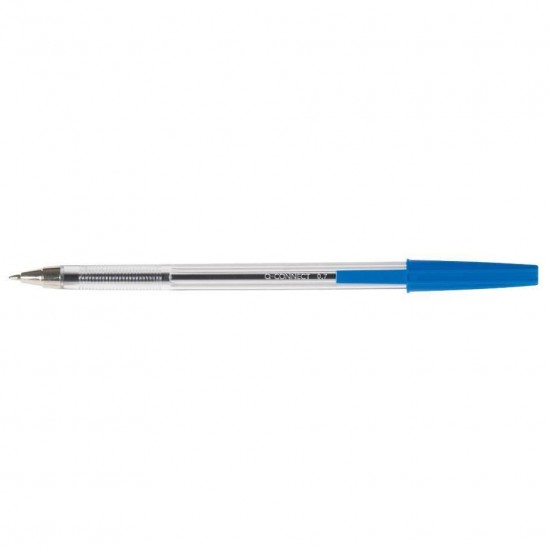 Pix fara mecanism Q-CONNECT Cristal, corp transparent, scriere de 0.7 mm, albastru