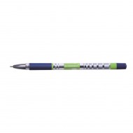 Pix cu gel Q-CONNECT Slick Needle Point, corp transparent cu grip, scriere de 0.3 mm, albastru