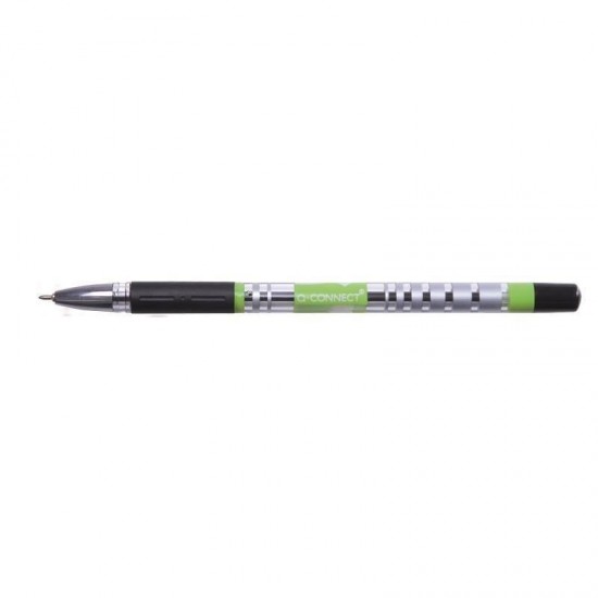 Pix cu gel Q-CONNECT Slick Needle Point, corp transparent cu grip, scriere de 0.3 mm, negru
