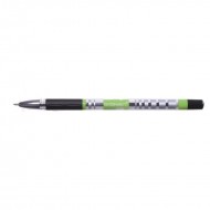 Pix cu gel Q-CONNECT Slick Needle Point, corp transparent cu grip, scriere de 0.3 mm, negru