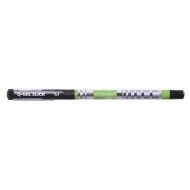 Pix cu gel Q-CONNECT Slick Needle Point, corp transparent cu grip, scriere de 0.3 mm, negru