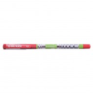 Pix cu gel Q-CONNECT Slick Needle Point, corp transparent cu grip, scriere de 0.3 mm, rosu