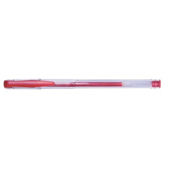Pix cu gel OFFICE Products, corp transparent, scriere de 0.7 mm, rosu