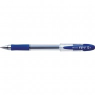 Pix cu gel PENAC FX-1, rubber grip, 0.7mm, con metalic, corp transparent - scriere albastra