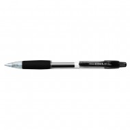 Pix cu gel PENAC CCH-3, rubber grip, 0.7mm, corp transparent, accesorii negre, scriere neagra