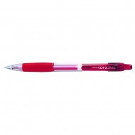 Pix cu gel PENAC CCH-3, rubber grip, 0.7mm, corp transparent, accesorii rosii, scriere rosie