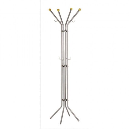Cuier metalic argintiu ALCO, 180/52cm, cu 12 agatatori metalice