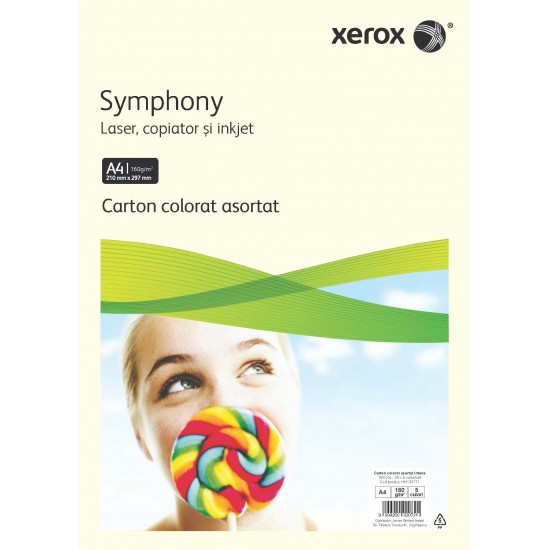 Carton copiator A4, 160g, 5x20coli, culori intense, Xerox Symphony