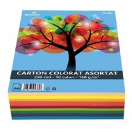 Carton color asortat 10 culori, A4, 160g/mp, 250coli/top, Ecada