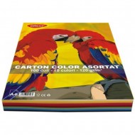 Carton color asortat 10 culori, A4, 120g/mp, 100coli/top, Daco