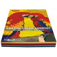 Carton color asortat 10 culori, A4, 240g/mp, 50coli/top, Daco
