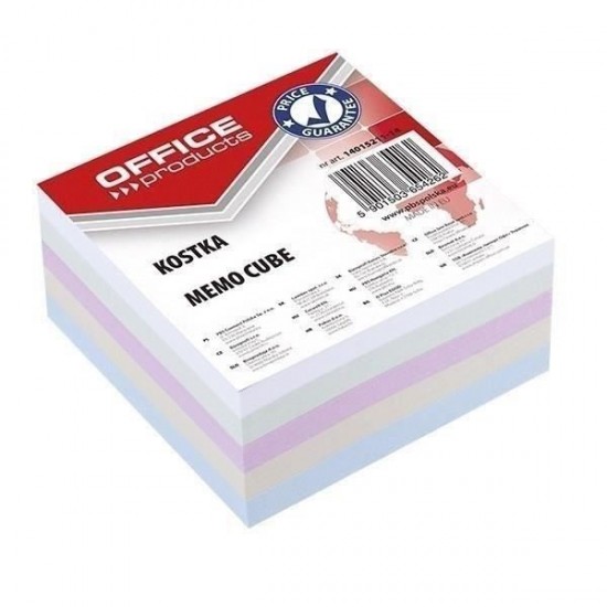 Cub hartie color OFFICE Products, 400 file, 85 x 85 x 40 mm, lipit si infoliat pastel