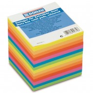 Cub hartie color DONAU, 700 file, neon, 90 x 90 x 90 mm, lipit si infoliat