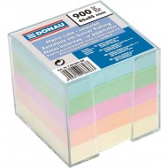 Cub hartie color cu suport plastic DONAU, 750 file, pastel, 92 x 92 x 82 mm