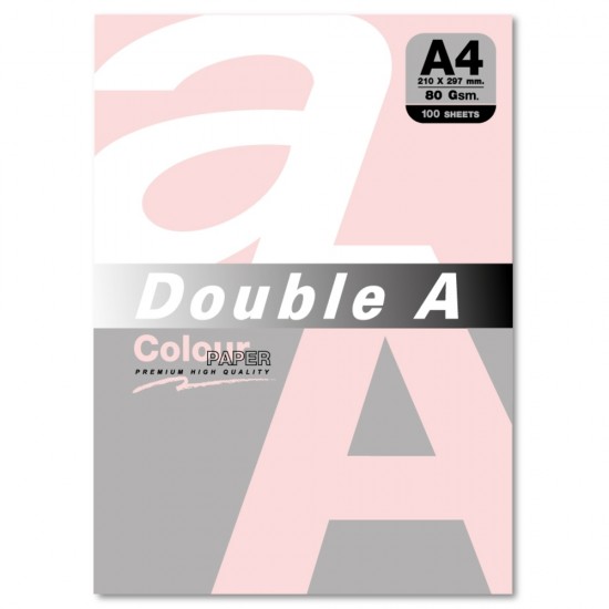 Hartie color pentru copiator A4, 80g/mp, 100coli/top, Double A - pastel flamingo