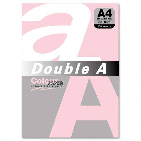 Hartie color pentru copiator A4, 80g/mp, 100coli/top, Double A - pastel pink