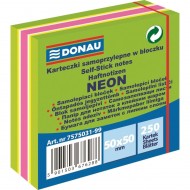 Cub notite adezive DONAU, 50 x 50 mm, 250 file, verde mixat, 3 culori neon/pastel