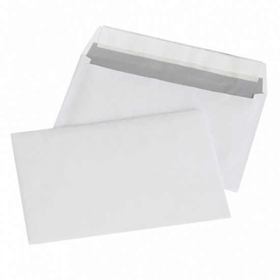 Plic C6 (114x162mm), lipire siliconica, 1000 buc/cutie, Optima - alb