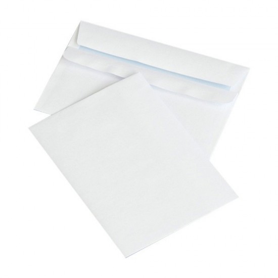 Plic C6 (114x162mm), lipire siliconica, 50 buc/set, Optima- alb