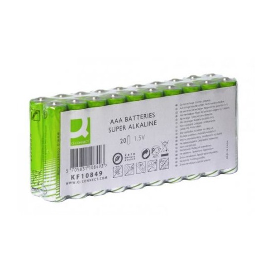 Baterii Q-CONNECT, alcaline, R3, AAA, 1.5 v, 20 buc/set