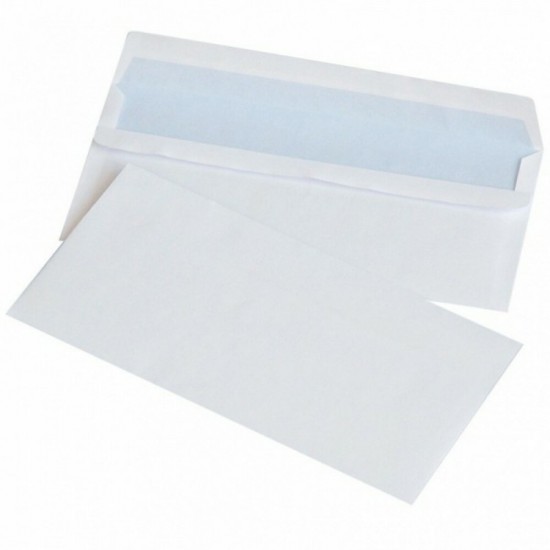 Plic DL (110x220mm), lipire siliconica, 50 buc/set, Optima- alb