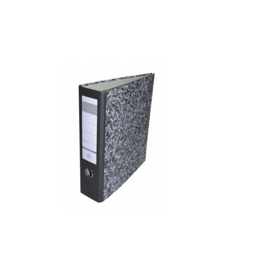 Biblioraft A4, plastifiat PP/paper, margine metalica, 75 mm, Office Products - marmorat