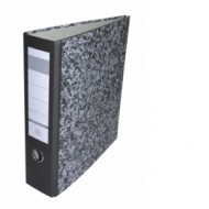 Biblioraft A4, plastifiat PP/paper, margine metalica, 75 mm, Office Products - marmorat