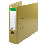 Biblioraft carton dublu plastifiat, mecanism asamblat cu margine metalica A4 7.5cm - ocru
