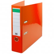 Biblioraft carton plastifiat, mecanism asamblat cu margine metalica A4 7.5cm - orange