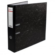 Biblioraft carton marmorat negru cu margine metalica, A3, portrait, 7.5 cm