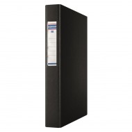 Caiet mecanic DONAU A4, 40mm, 4 inele de 25 mm, cu eticheta, negru