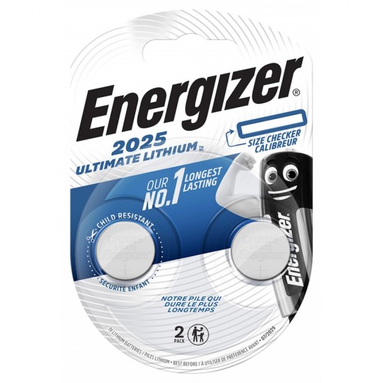 Baterii litiu CR2025, 2 buc/set, Energizer Ultimate Lithium