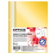 Dosar plastic PP cu sina, cu gauri, grosime 100/170microni, 50 buc/set, Office Products - galben