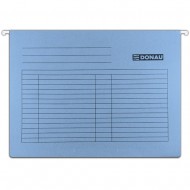 Dosar suspendabil cu eticheta, bagheta metalica, carton 230g/mp, 5 buc/set, DONAU - albastru