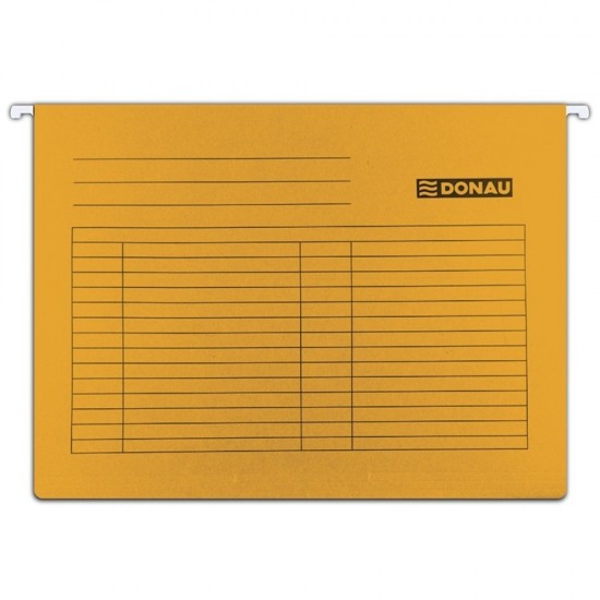 Dosar suspendabil cu eticheta, bagheta metalica, carton 230g/mp, 5 buc/set, DONAU - orange