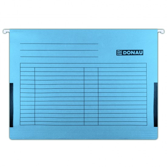Dosar suspendabil cu burduf si eticheta , bagheta metalica, 5 buc/set, DONAU - albastru
