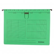 Dosar suspendabil cu sina, carton 230g/mp, bagheta metalica, 5 buc/set, DONAU - verde