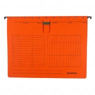 Dosar suspendabil cu sina, carton 230g/mp, bagheta metalica, 5 buc/set, DONAU - orange