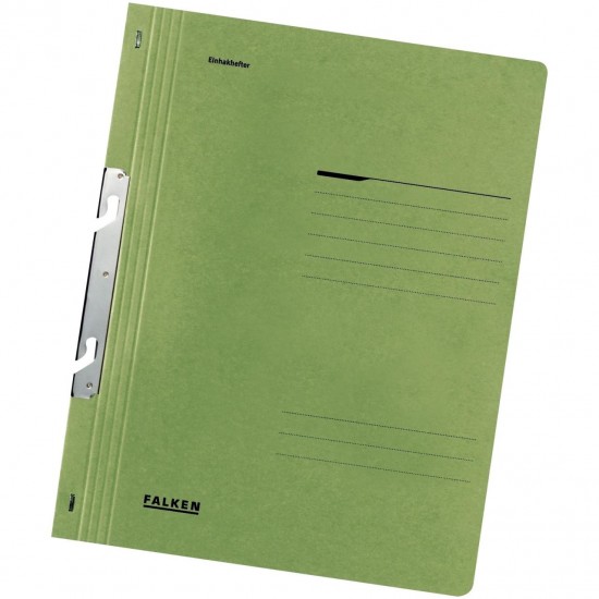 Dosar din carton Falken, de incopciat cu gheare, coperta 1/1, sina groasa, 250g/mp, verde
