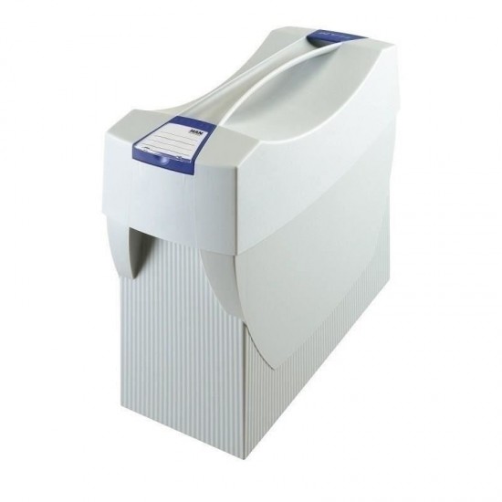 Suport dosare suspendabile HAN Swing pentru 20 dosare, cu capac si maner, 390 x 150 x 260 mm, gri