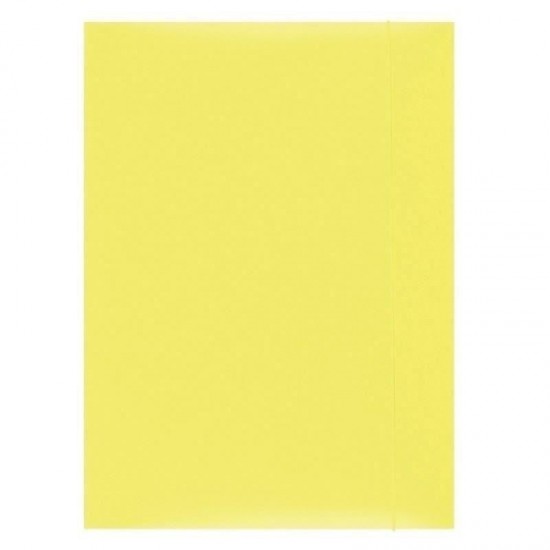 Mapa din carton OFFICE Products, cu elastic vertical, carton 300 gsm, galben